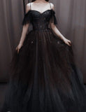 Niulatu Ball Gown Off The Shoulder Long Tulle Prom Dress HZ1110