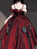 Niulatu Ball Gown Straps Long Burgundy Ruffles Lace Prom Dresses Birthday Outfits SD461