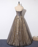 Niulatu A line Strapless Long Sequin Prom Dress HZ1110