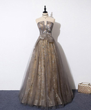 Niulatu A line Strapless Long Sequin Prom Dress HZ1110