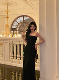 Sexy Mermaid Strapless Black 18th Birthday Dress Floor Length Party Birthday Outfits For Women HZ1214