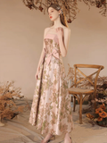 Niulatu A-Line Satin Tea Length Pink Prom Dress HZ1110