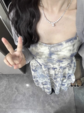 Niulatu Retro A Line Spaghetti Straps Floral Ruffles Party Beach Dresses Birthday Outfits SD551