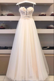 Niulatu tulle sweetheart long prom dress tulle formal dress HZ0113