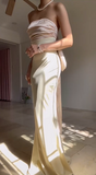 Niulatu Strapless Mermaid Long Prom Dress Evening Dress With Bow HZ1007