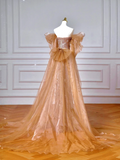 Niulatu Off The Shoulder Tulle Beaded Prom Dress Long Mermaid Evening Dress HZ1007