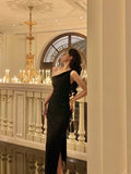 Sexy Sheath One Shoulder Black Sleeveless Prom Dresses Party Dress Summer Birthday Outfits 18th Birthday Dresses HZ1214