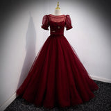 Elegant Ball Gown Spaghetti Straps Burgundy Long Prom Dresses Party Dress Summer 20th Birthday Outfits 18th Birthday Dresses For Teens HZ1214