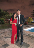 Niulatu Hi-low Mermaid Evening Dress Red Party Dress HZ1007