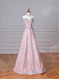 Niulatu Pink Sequin Beaded ALine Prom Dress Evening Dress HZ1007