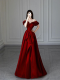 Niulatu Satin Long Prom Dress A-Line Evening Dress HZ1007