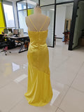Niulatu Strap Satin Prom Dresses Long A Line Pleated Corset Bridesmaid Formal Dress with HZ1007