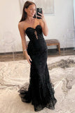 Niulatu Mermaid Lace Appliques Sweetheart Keyhole Long Prom HZ1007
