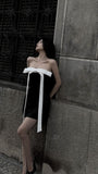 Niulatu A Line Strapless Black Cocktail Dresses Short Homecoming Dress HZ1110