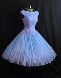 Niulatu Ball Gown 1950s Short Tulle Dress With Boat Neckline Homecoming Dress HZ1110