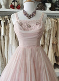 Niulatu Vintage Pink A line Short Homecoming Dress Party Dress HZ1110