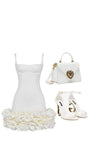 Niulatu Sheath Straps White Satin Homecoming Dress 18th Birthday Outfits HZ1110