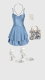 Niulatu A line Straps Blue Silk Satin Homecoming Dress 21st Birthday Outfits HZ1110