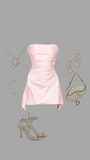 Niulatu Sheath Strapless Pink Satin Homecoming Dress 21st Birthday Outfit HZ1110