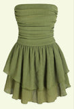 Niulatu A line Strapless Green Homecoming Dress 21st Birthday Outfit HZ1110