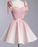 Niulatu A line Straps Pink Homecoming Dress 21st Birthday Outfit HZ1110
