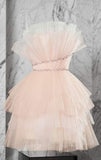 Niulatu A line Strapless Pink Homecoming Dress 21st Birthday Outfit HZ1110