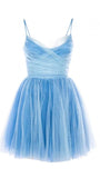 Niulatu A line Spaghetti Straps Light Sky Blue Short Homecoming Dress Party Dress HZ1110