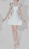 Niulatu A line High Neckline Lace White Homecoming Dress 18th Birthday Outfits HZ1110