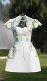 Niulatu A line High Neckline Lace White Homecoming Dress 18th Birthday Outfits HZ1110