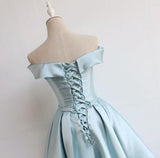 Niulatu Off Shoulder Blue Short Homecoming Party Dress 18th Birthday Outfits HZ1110