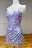 Niulatu Sheath Strapless Sequin Lace Homecoming Dresses 18th Birthday Outfits HZ1110