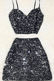 Niulatu Black Sequins Homecoming Dress HZ1110