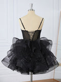 Niulatu Ball Gown Spaghetti Straps Tulle Short Homecoming Dress Birthday Dresses HZ1110