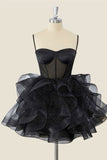 Niulatu Ball Gown Spaghetti Straps Tulle Short Homecoming Dress Birthday Dresses HZ1110
