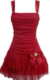 Niulatu A line Straps Red Short Homecoming Dress Birthday Dresses HZ1110