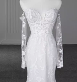 Niulatu Mermaid Off The Shoulder Long Sleeves Lace Wedding Dresses HZ1110