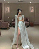 Niulatu Mermaid Sweetheart Satin White High Slit Long Wedding Dress HZ1110