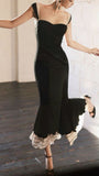 Niulatu Mermaid Straps Chiffon Black Prom Dresses HZ1110