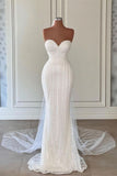 Niulatu Mermaid Sweetheart Sequin Long Wedding Dress With Veil HZ1110