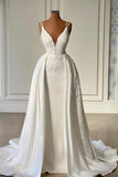 Niulatu Mermaid Straps Lace White Long Wedding Dresses HZ1110
