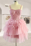 Niulatu Tiered Ruffle Short Homecoming Dress Party Dress HZ1110