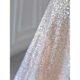 Niulatu A line Straps Sequin Long Evening Dress Prom Dress HZ1110