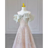 Niulatu A line Straps Sequin Long Evening Dress Prom Dress HZ1110