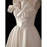 Niulatu Vintage White Cocktail Dress Homecoming Dress With Bow Party Dress HZ1110