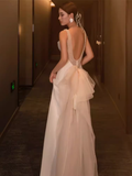 Niulatu Mermaid Straps Satin White Wedding Dress With Pearls HZ1110