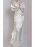 Niulatu A Line Long Sleeves Lace White Wedding Dresses HZ1110