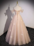 Niulatu Ball Gown Off The Shoulder Tulle Lace Long Prom Dresses HZ1110