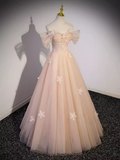 Niulatu Ball Gown Off The Shoulder Tulle Lace Long Prom Dresses HZ1110
