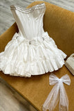 Niulatu A-line Short Cocktail Dress With Bow Homecoming Dress HZ1110