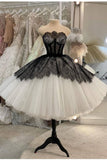 Niulatu Short Ball Gown Black And White Homecoming Dress HZ1110